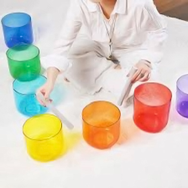 Crystal Bowls Alquimicos con Gemas y Colores 8"